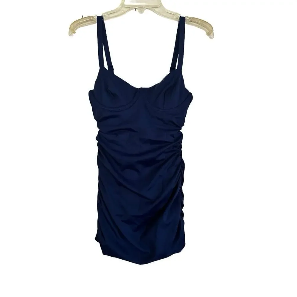 Skims Shaping Sculpting Swim Ruched One-Piece in Midnight Women’s XS